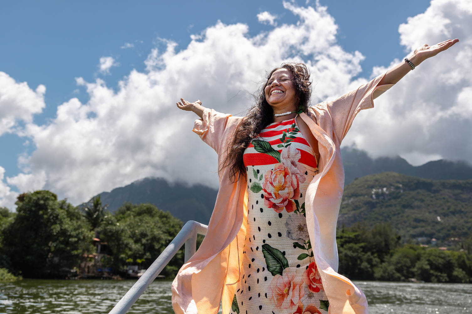 Brazilian Women Happy Woman Feeling Free Outdoors